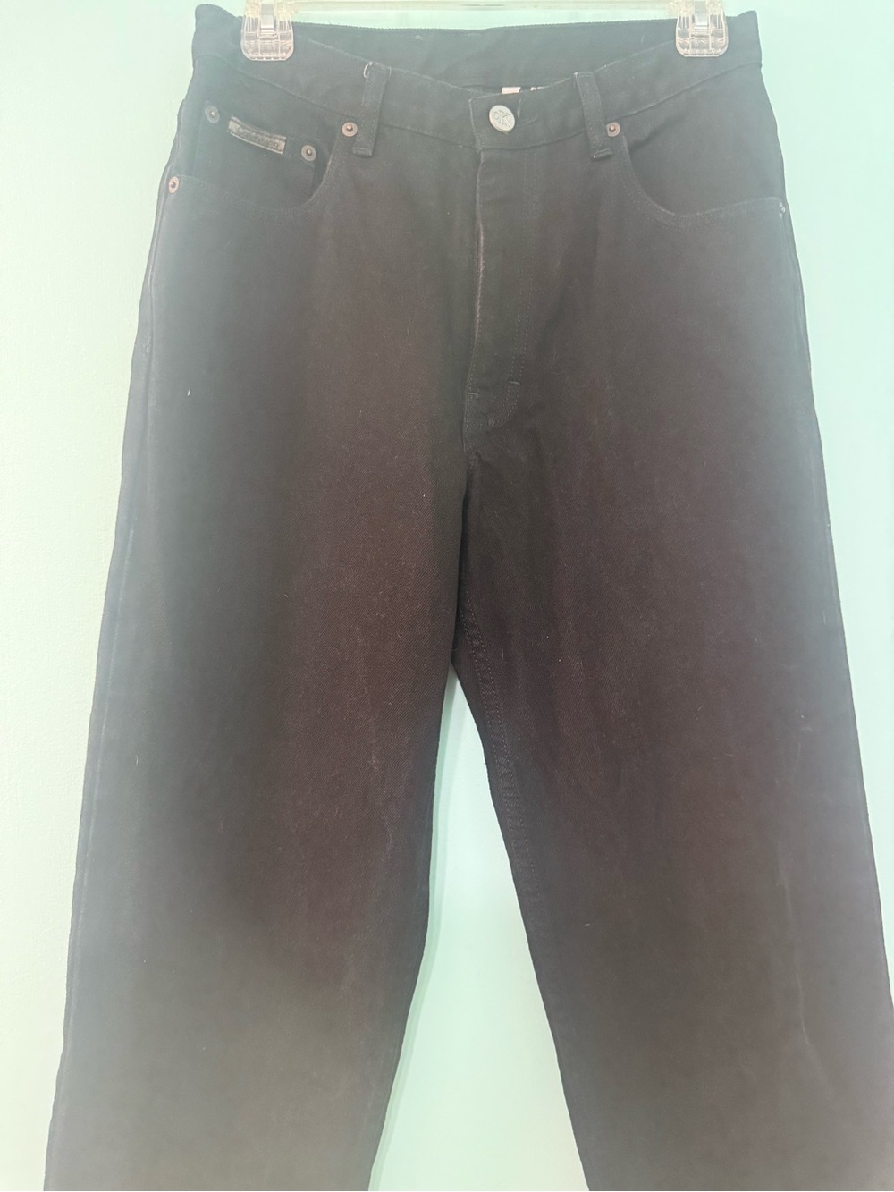 Calvin Klein Straight-Leg Black Corduroy Pants
